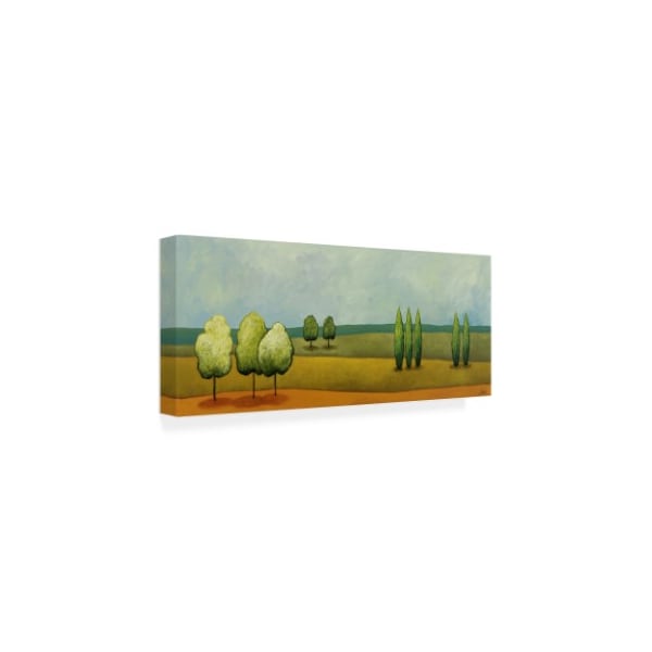 Pablo Esteban 'Green Tuscan Paint Landscape 1' Canvas Art,20x47